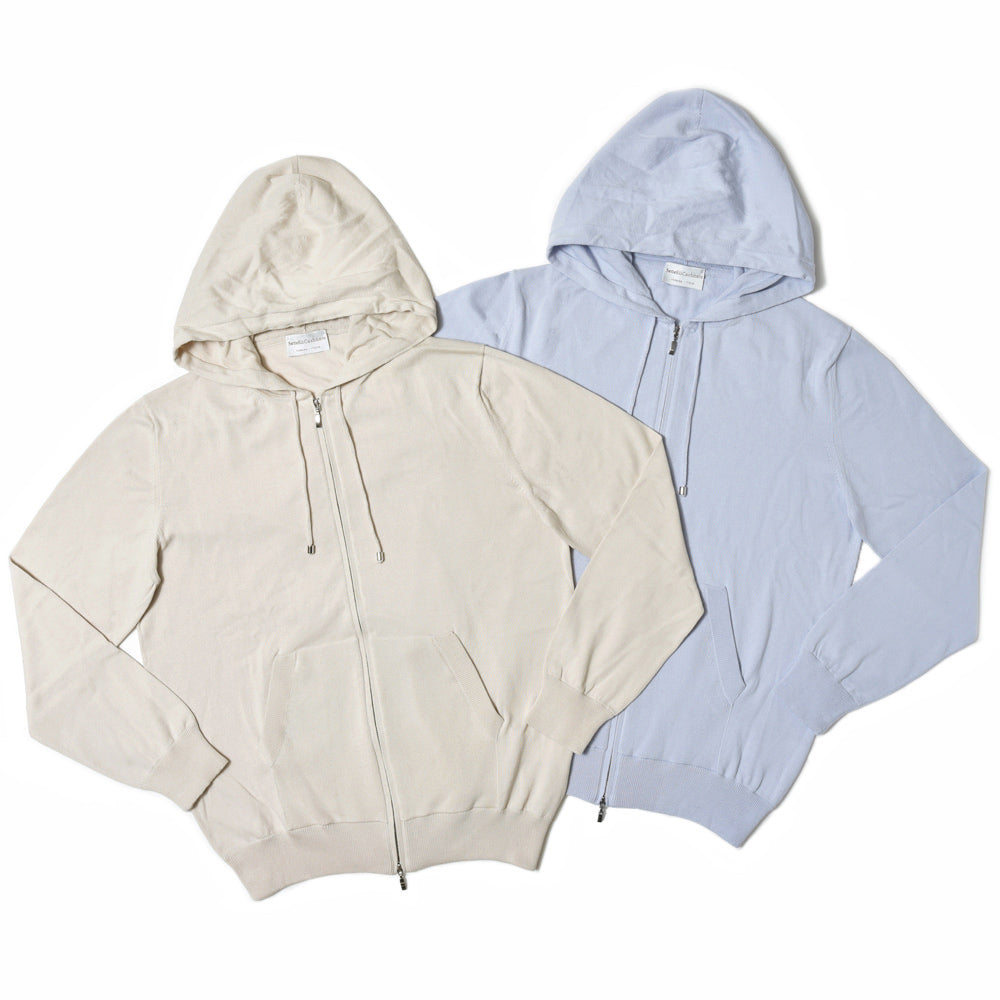 Settefili Cashmere セッテフィーリ カシミア コットン ジップアップ ニットパーカー
