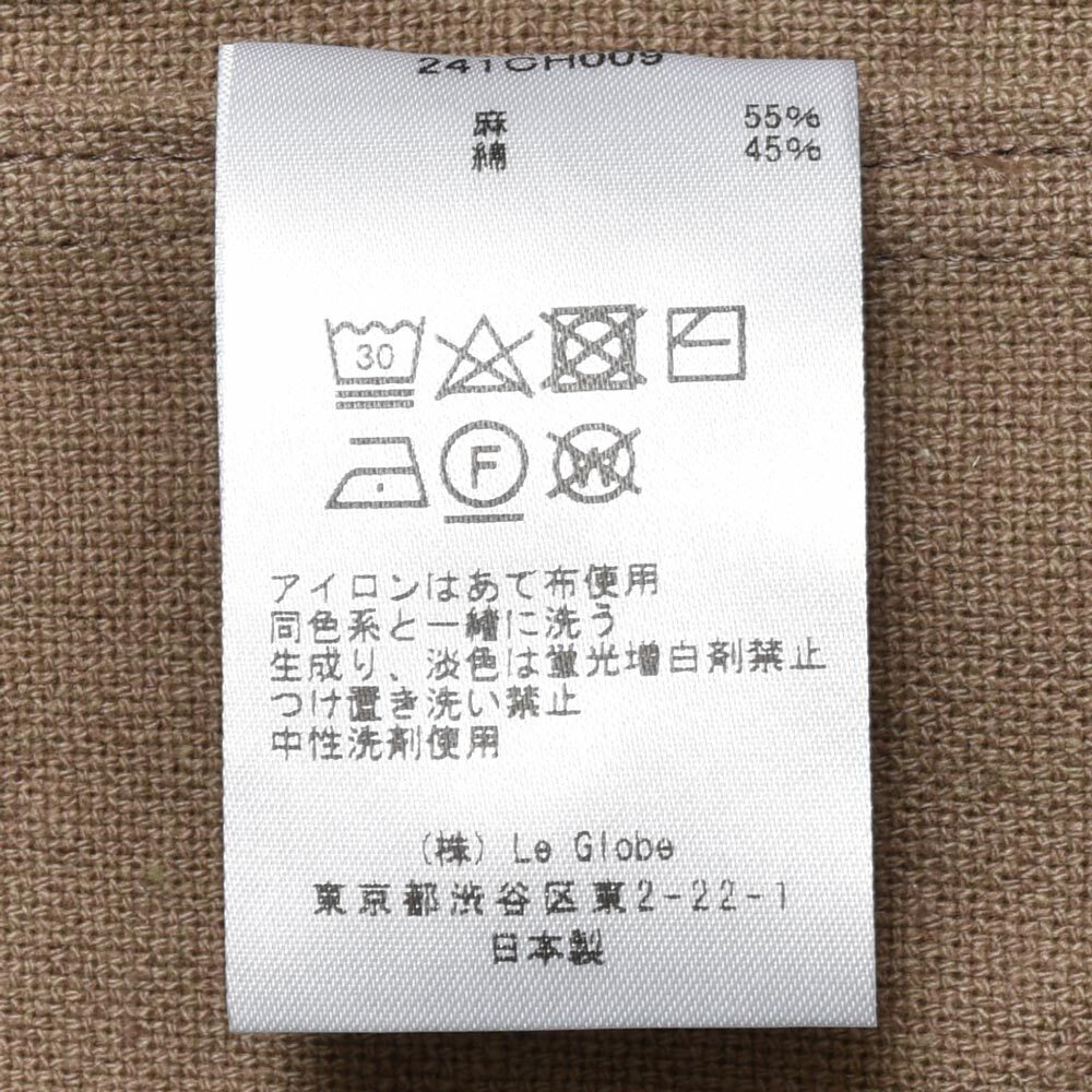rdv o globe（ランデヴー オー グローブ） リネンコットンホップサックオープンカラーS/Sシャツ YVES CH