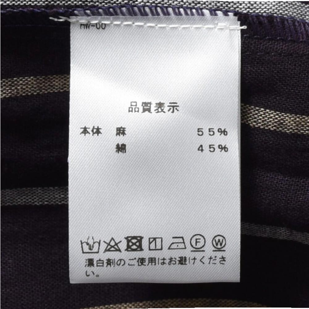 Placide（プラシーデ） リネンコットンストライプワイドカラーシャツ classic
