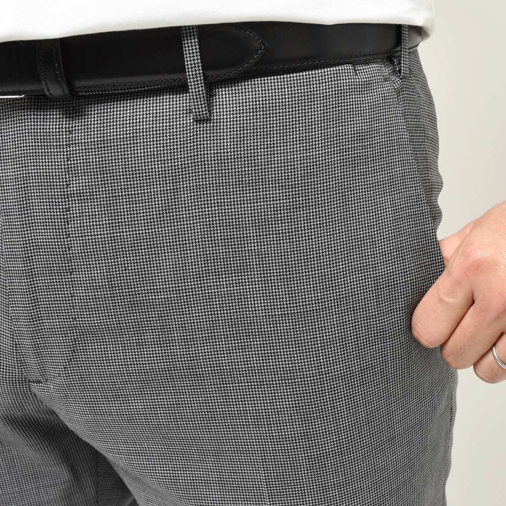 INCOTEX（インコテックス） SLIMFIT ウォッシャブルストレッチウールマイクロハウンドトゥーステーパードパンツ 1W0030-90406/11571
