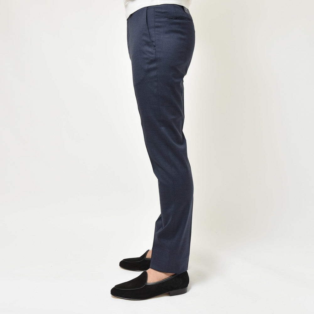 INCOTEX（インコテックス） SLIMFIT ウォッシャブルストレッチウールマイクロハウンドトゥーステーパードパンツ 1W0030-90406/11571