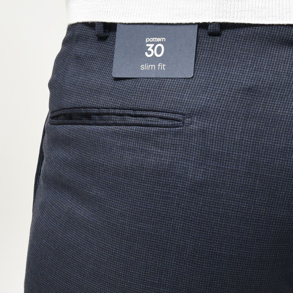 INCOTEX（インコテックス） SLIMFIT ウォッシャブルストレッチウールマイクロハウンドトゥーステーパードパンツ 1W0030-90406/11571
