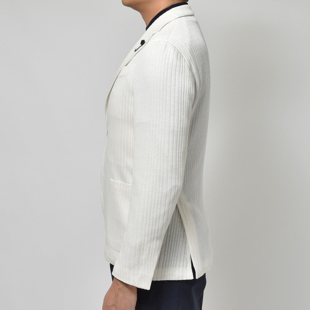 LARDINI（ラルディーニ） LIKNITライクニット リネンレーヨンシャドーストライプ2Bジャケット ALKJ8Q041