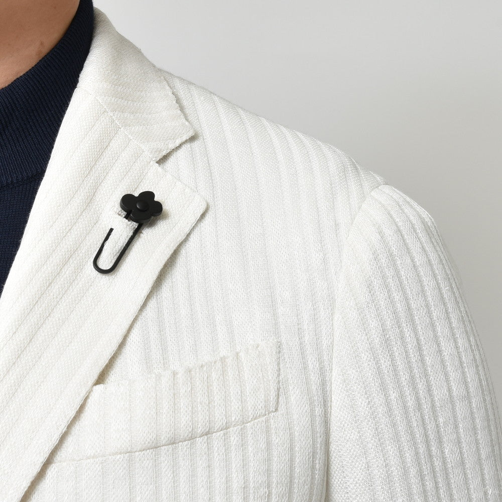 LARDINI（ラルディーニ） LIKNITライクニット リネンレーヨンシャドーストライプ2Bジャケット ALKJ8Q041