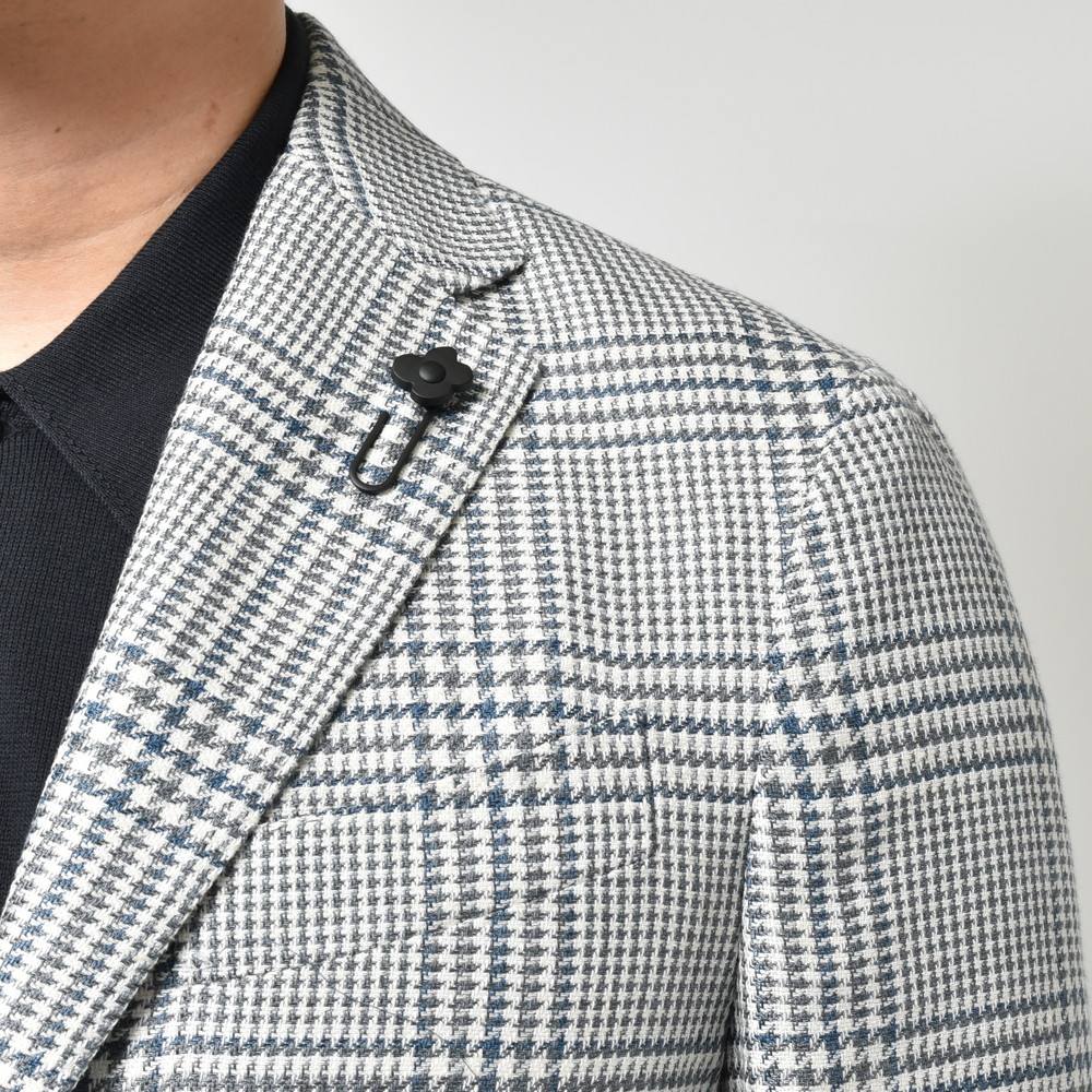 LARDINI（ラルディーニ） ADVANCEアドヴァンス コットンリネンサマーツィードグレンチェック3Bジャケット A6000AQ511