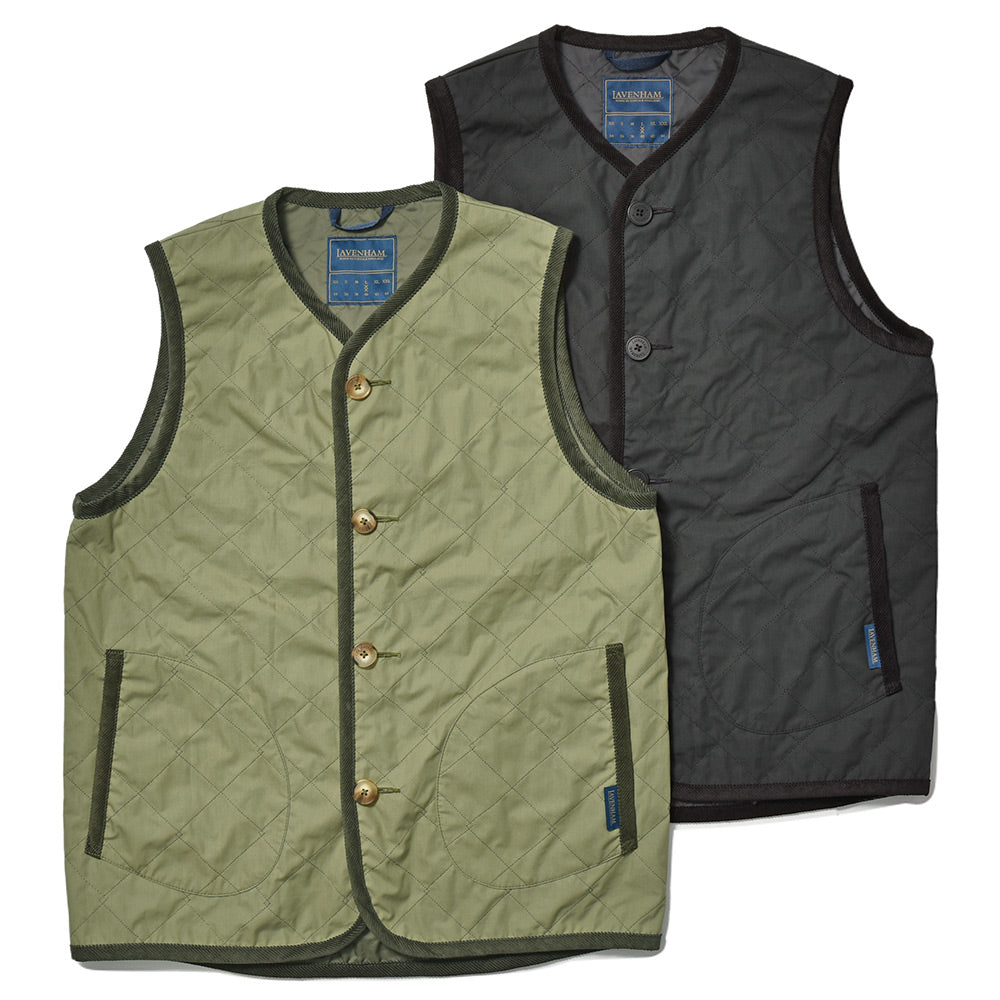 LAVENHAM ラベンハム COTTON UNWADDED GILET ドライワックスコットン アンウェデッド ジレ