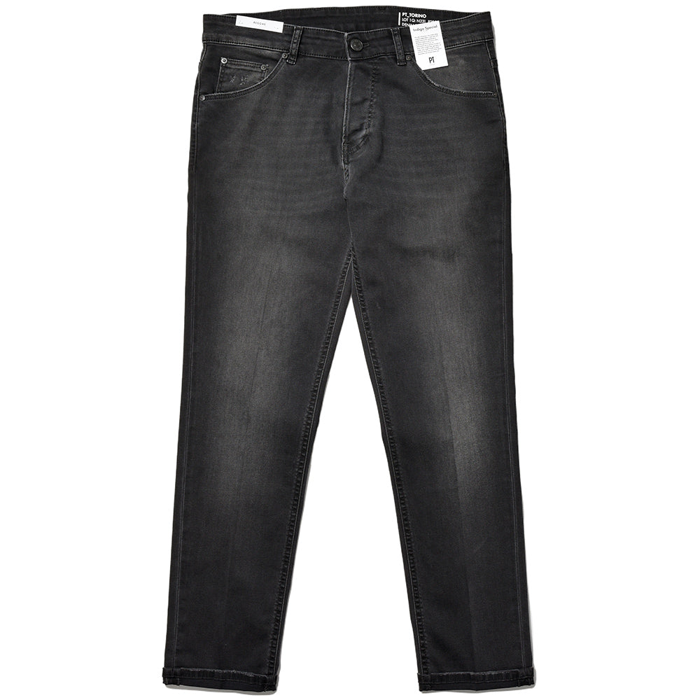 PT TORINO DENIM ピーティートリノデニム コットン ストレッチ ウォッシュド ブラックデニムパンツ REGGAE/TAPERED FIT/TX11