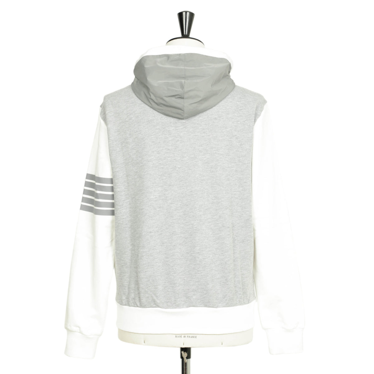 ピーエムディーエス / フーデット ジップアップ コットン 裏毛スウェット ニット パーカー / KITI FULL ZIP FZ / T698 / グレー×ホワイト