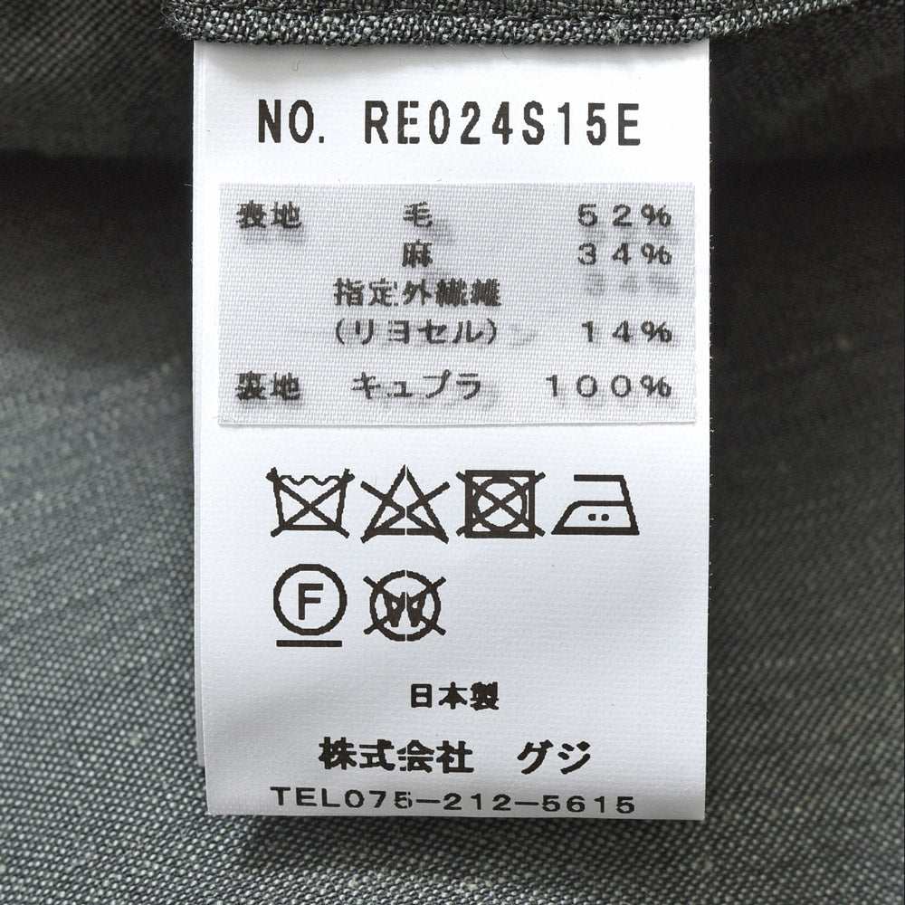 guji（グジ） ウールリネンリヨセル1プリーツテーパードパンツ GUP-02(VITALE BARBERIS CANONICOファブリック使用)【春/夏】
