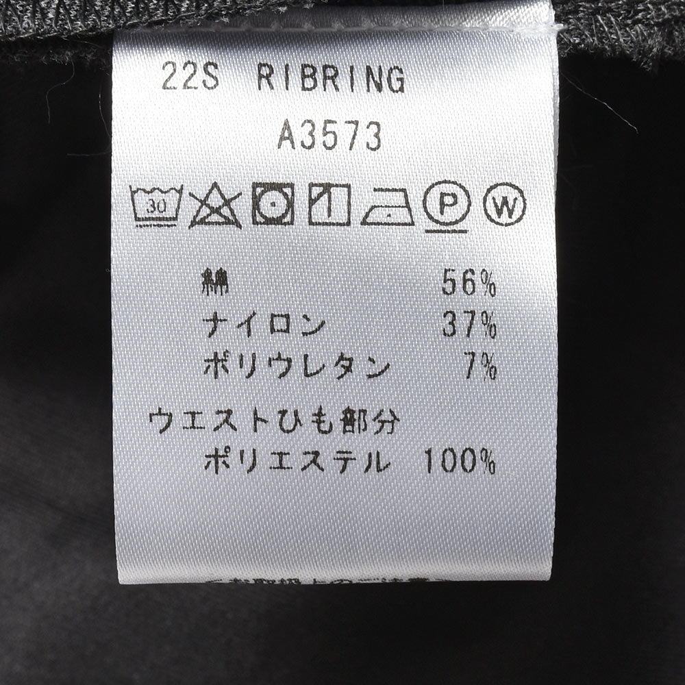 giab's ARCHIVIO ジャブスアルキヴィオ ring別注 RIBring リブリング ウォッシャブルジャージー ストレッチ 1プリーツ シャーリング リブパンツ A3573