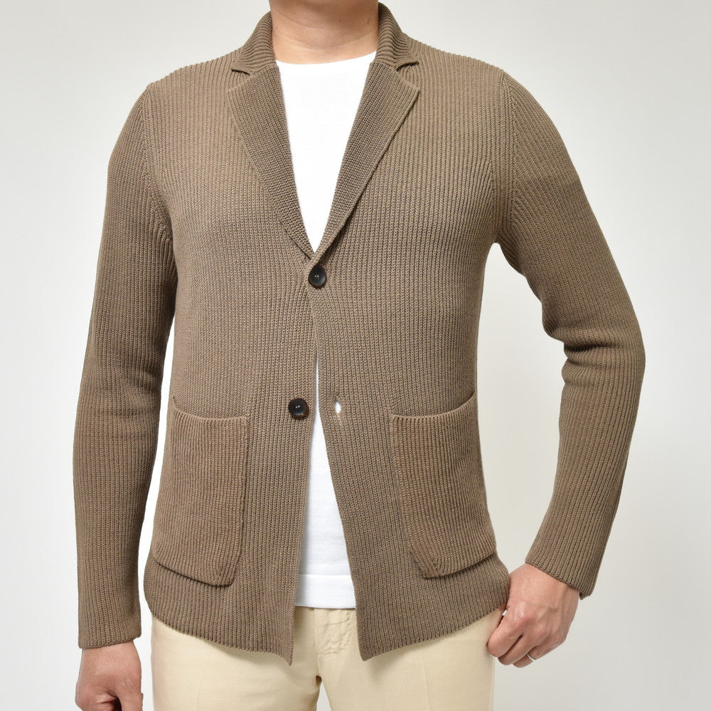 ZANONE（ザノーネ） 7ゲージコットンクレープリブニットラペルドカーディガン GIACCA/SLIM FIT/813054/ZM367 15701