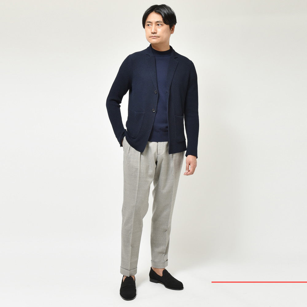 ZANONE（ザノーネ） 7ゲージコットンクレープリブニットラペルドカーディガン GIACCA/SLIM FIT/813054/ZM367 15701