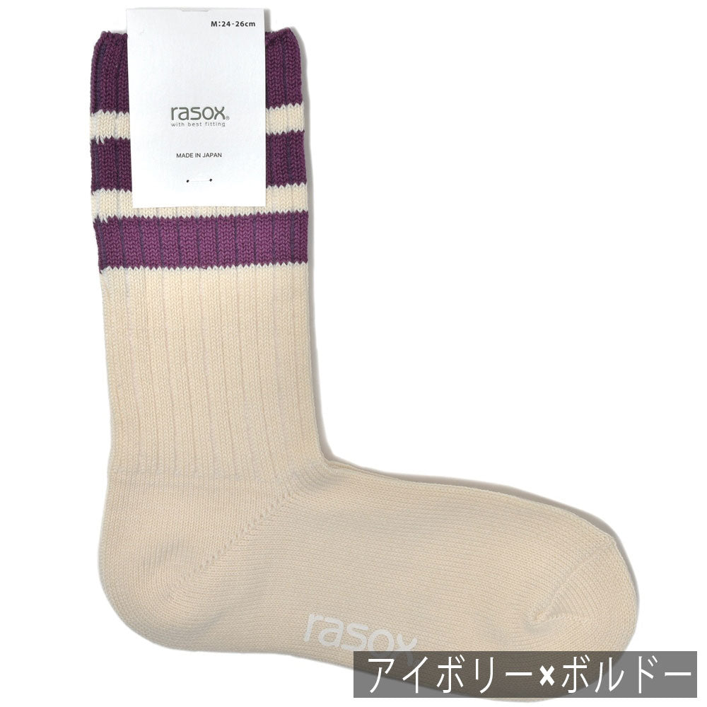 rasox（ラソックス） コットンリブクラシックラインショートソックス CA240CR01