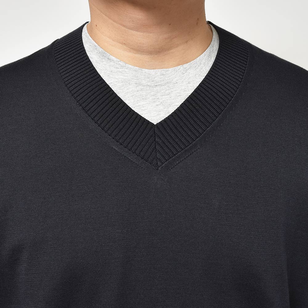 SLOANE スローンコットン 18ゲージ 天竺編み Vネック ニットベスト