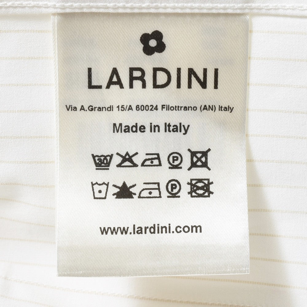 LARDINI（ラルディーニ） ABBAアバ コットンブロードストライプS/Sオープンカラーシャツ 1ABBA843