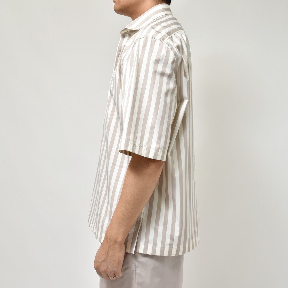 LARDINI（ラルディーニ） OLOPオロ コットンブロードブロックストライプS/Sプルオーバーシャツ 10L0P841