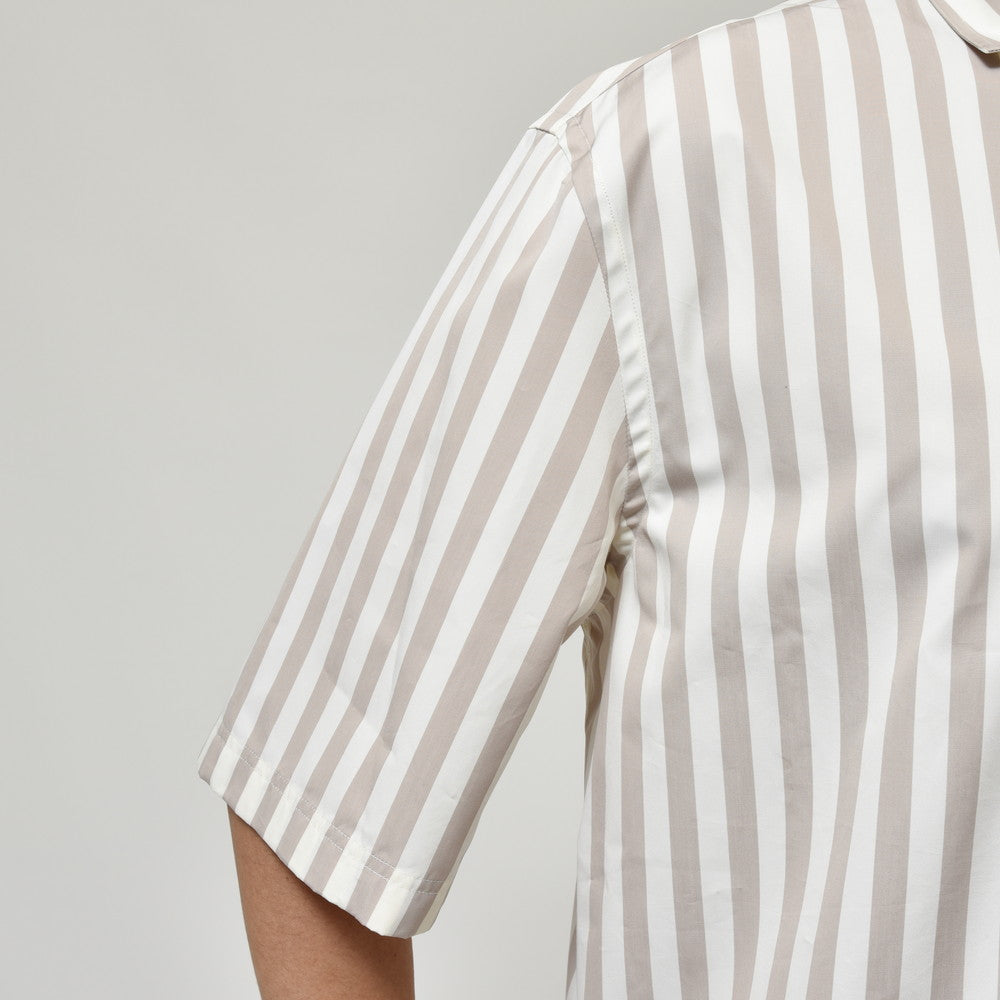 LARDINI（ラルディーニ） OLOPオロ コットンブロードブロックストライプS/Sプルオーバーシャツ 10L0P841