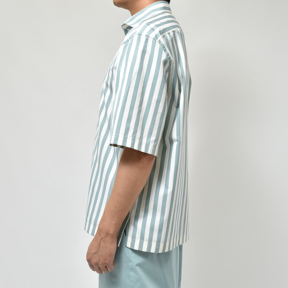 LARDINI（ラルディーニ） OLOPオロ コットンブロードブロックストライプS/Sプルオーバーシャツ 10L0P841