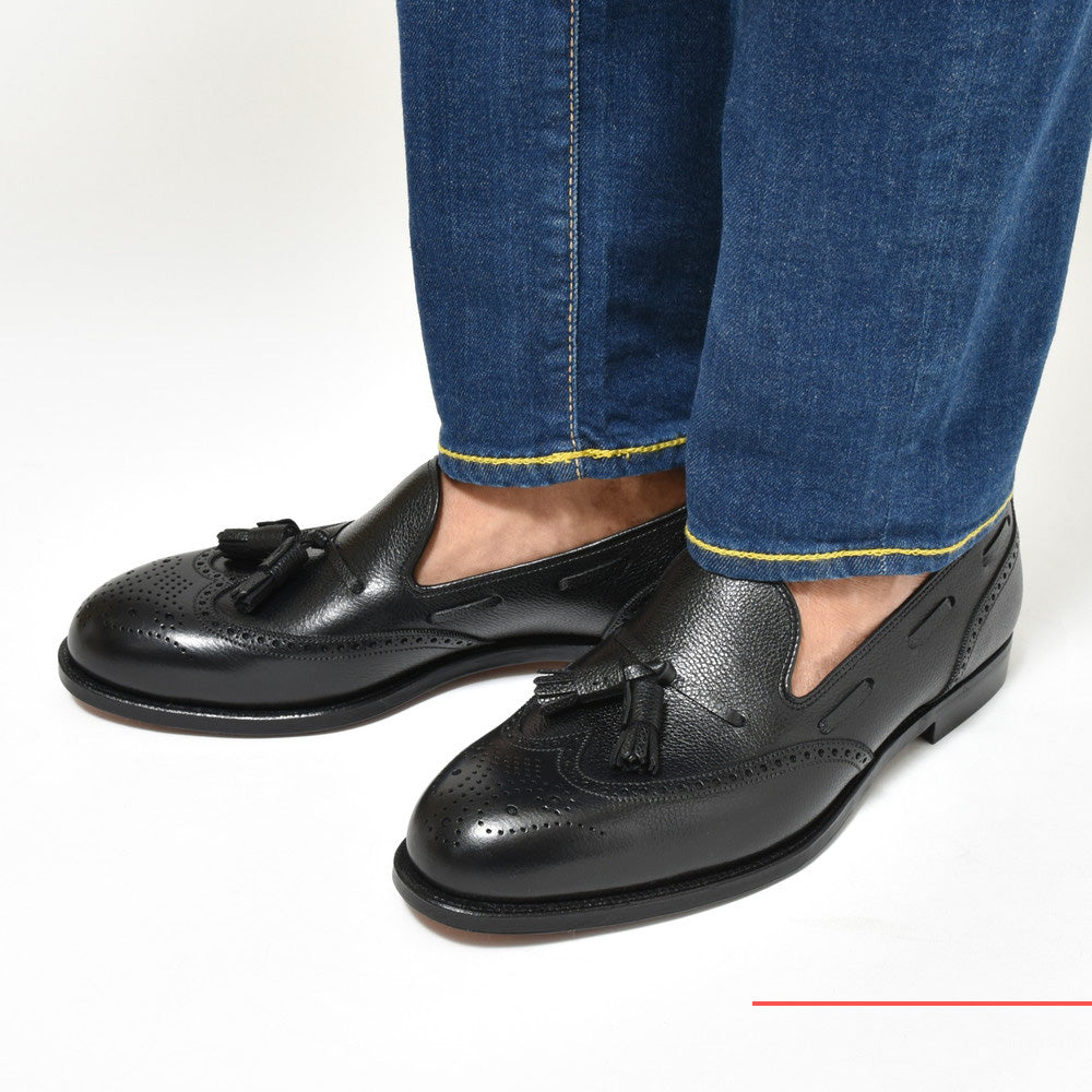 Crockett&Jones（クロケットアンドジョーンズ） LICHFIELD2リッチフィールド2 グレインレザーウィングチップタッセルスリッポン