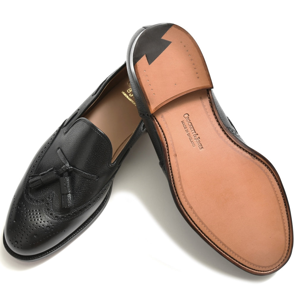 Crockett&Jones（クロケットアンドジョーンズ） LICHFIELD2リッチフィールド2 グレインレザーウィングチップタッセルスリッポン