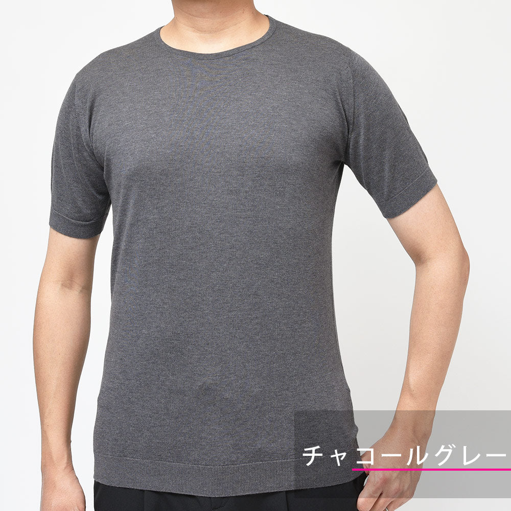 JOHN SMEDLEY ジョンスメドレー BELDEN シーアイランドコットン 30ゲージ クルーネック ニット STANDERD FIT