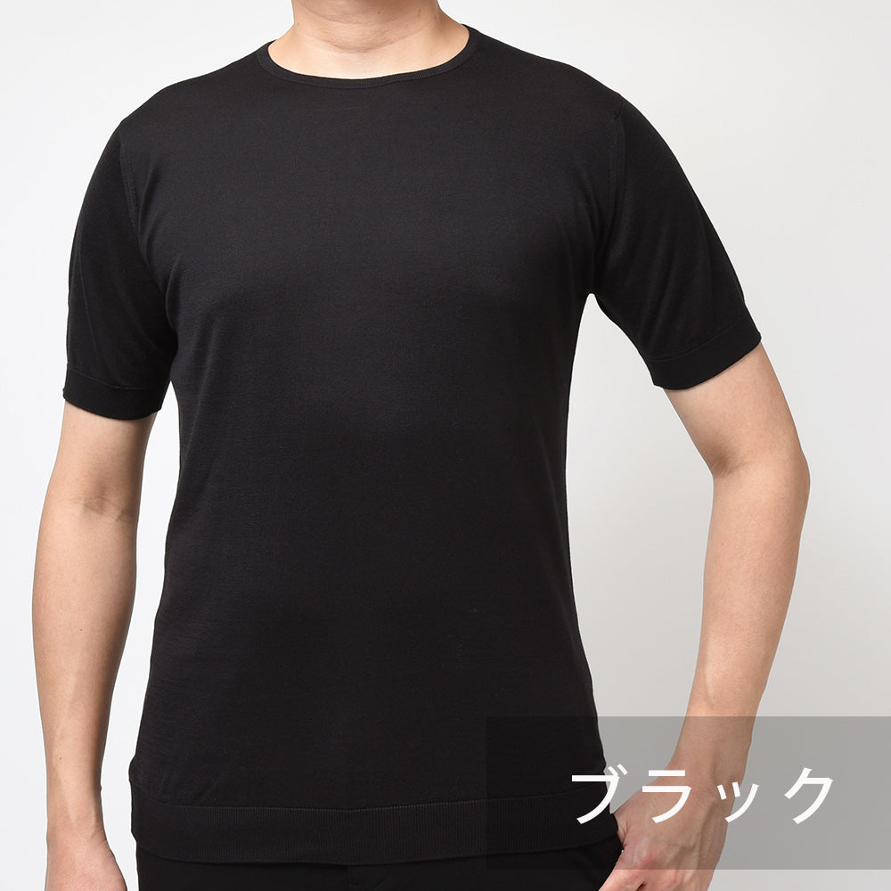 JOHN SMEDLEY ジョンスメドレー BELDEN シーアイランドコットン 30ゲージ クルーネック ニット STANDERD FIT