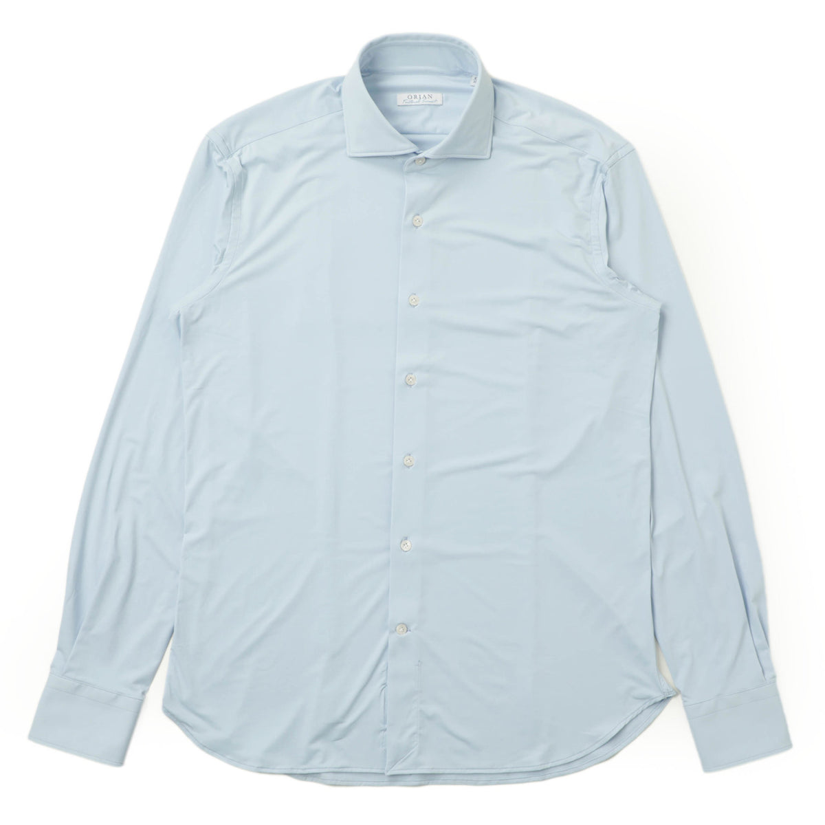 オリアン / ナイロン ストレッチ セミワイドカラー シャツ / ホームケア可能 / Functional Garment / サックス