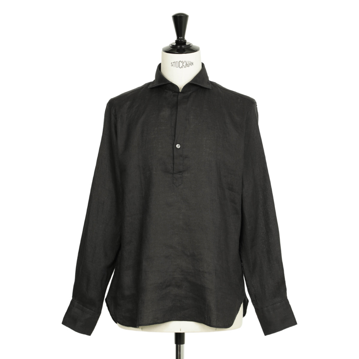 オリアン / リネン プルオーバー  ワイドカラー カプリシャツ / Vintage / SLIM FIT / KH30 / 02U441 / ブラック
