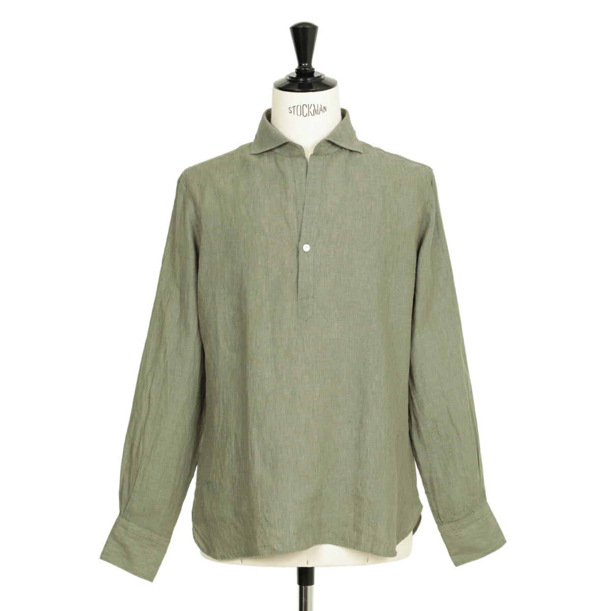 オリアン / リネン プルオーバー  ワイドカラー カプリシャツ / Vintage / SLIM FIT / KH30 / 02U441 / カーキ