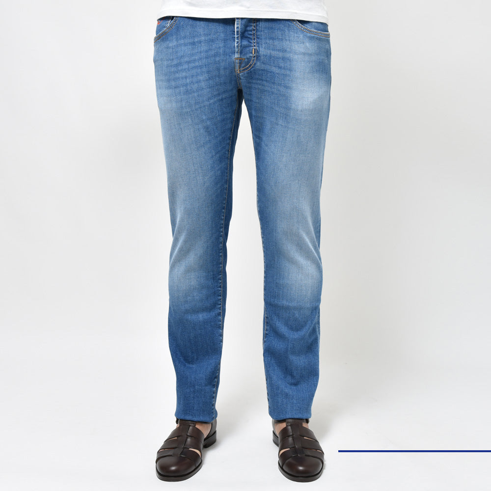 JACOB COHEN（ヤコブコーエン） NICKニック LIMITED EDITION ヴィンテージウォッシュテーパードフィットストレッチセルビッジデニム 226-12338
