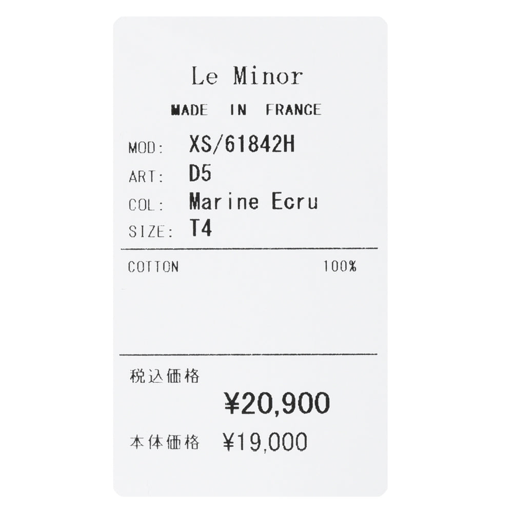 Le Minor（ル ミノア） コットンパネルボーダーL/Sヘンリーネックカットソー 61842H/D5