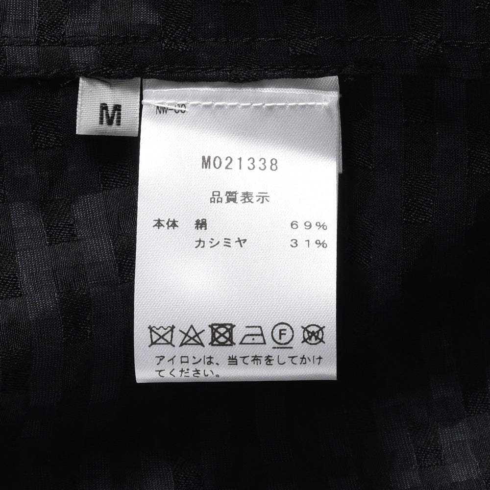 moncao（モンサオ） シルクカシミアギンガムチェックレギュラーカラーS/Sシャツ M021338