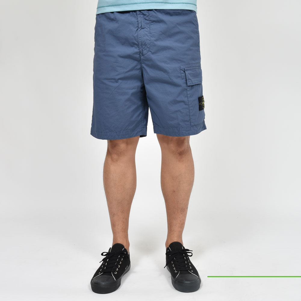 STONE ISLAND(ストーンアイランド)  ガーメントダイコットンストレッチシャーリングカーゴショーツ 80-15L-18-03