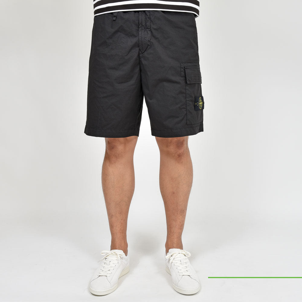 STONE ISLAND(ストーンアイランド)  ガーメントダイコットンストレッチシャーリングカーゴショーツ 80-15L-18-03