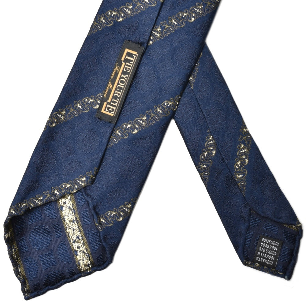 TIE YOUR TIE（タイ ユア タイ） シルクジャガードペイズリー×エンブレムストライプセッテピエゲタイ 14935