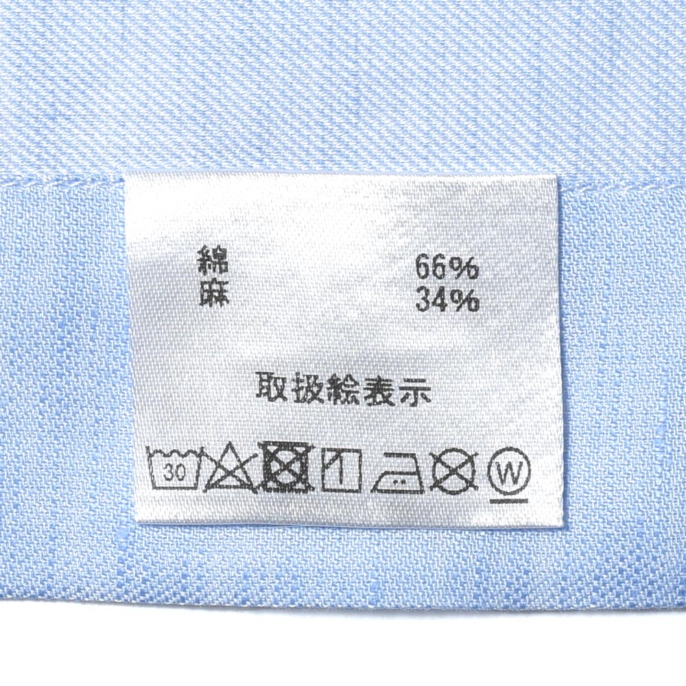 Maria Santangelo（マリア サンタンジェロ） コットンリネンツイルセミワイドカラーシャツ Be/ENZO-FRANCO/FIANDRE TWILL