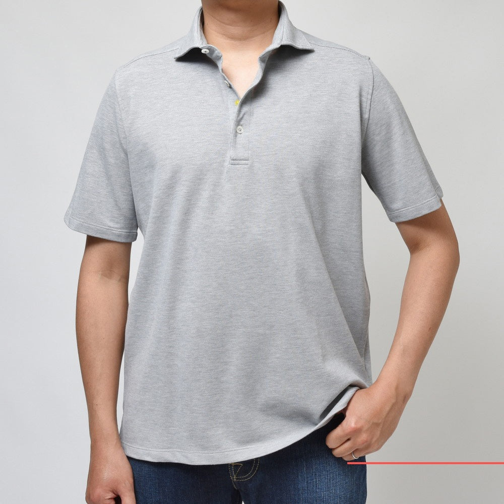 Giannetto（ジャンネット） ウォッシュドコットン鹿の子カッタウェイカラーS/Sポロ VENICE/POLO/SHIRT SS