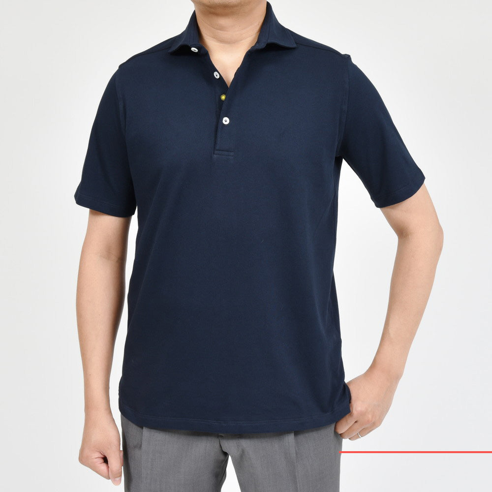 Giannetto（ジャンネット） ウォッシュドコットン鹿の子カッタウェイカラーS/Sポロ VENICE/POLO/SHIRT SS