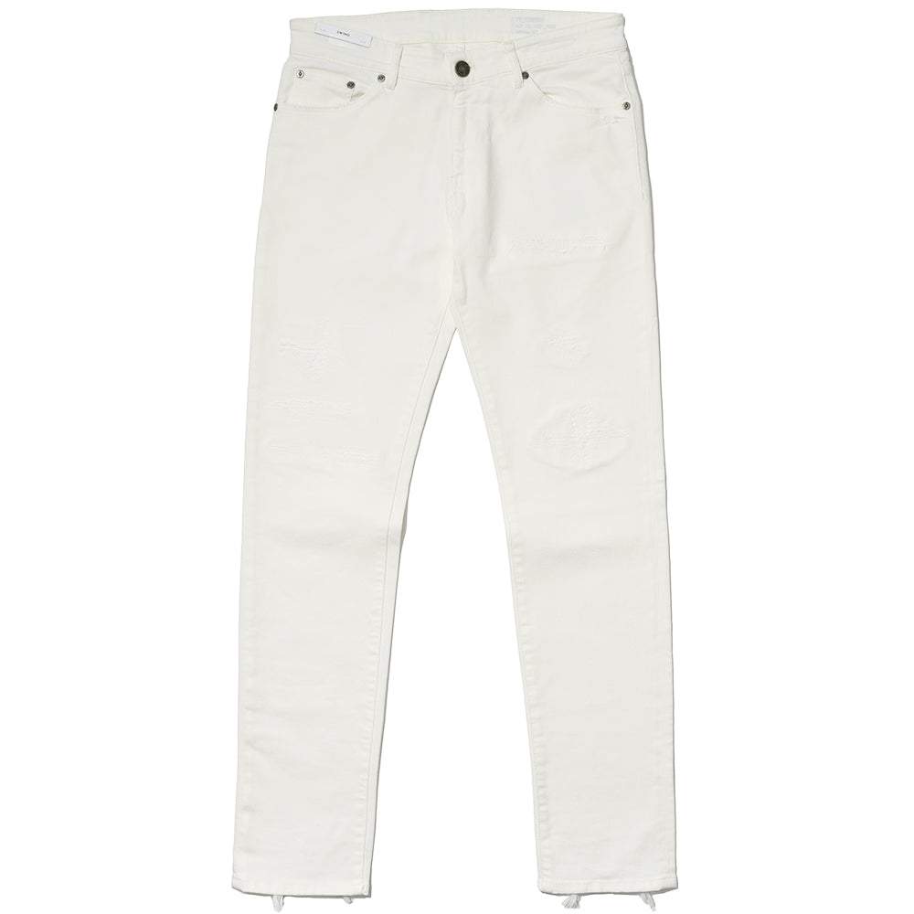 PT TORINO DENIM ピーティートリノデニム コットン ストレッチ ダメージ＆リペア ホワイトデニムパンツ SWING/SUPERSLIM FIT/OA14