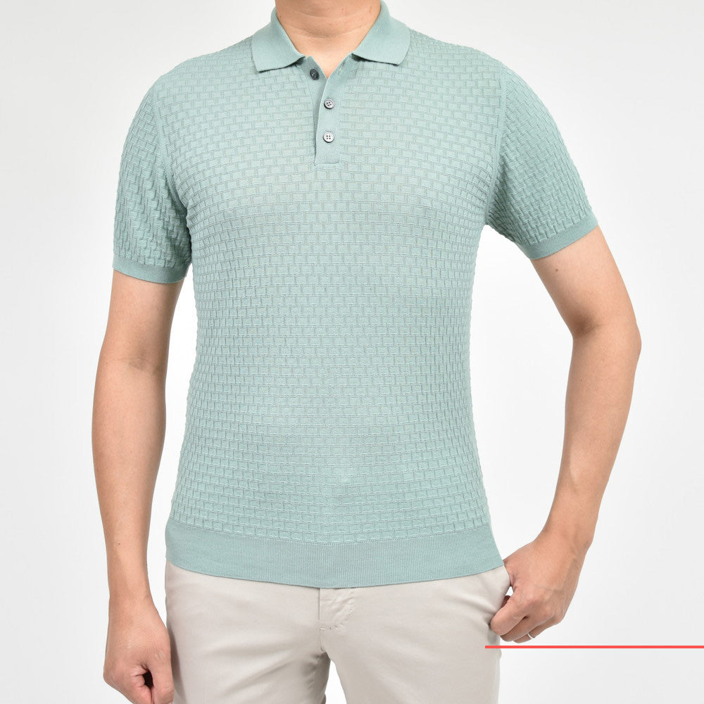 ZANONE（ザノーネ） ハイゲージクレープコットンジャガードS/Sニットポロ POLO MC/SLIM FIT/813184/ZM353/16400