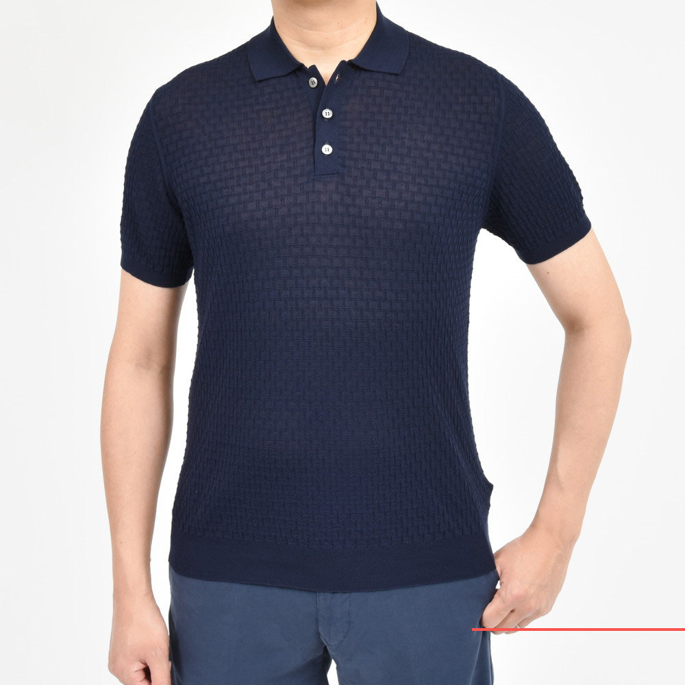 ZANONE（ザノーネ） ハイゲージクレープコットンジャガードS/Sニットポロ POLO MC/SLIM FIT/813184/ZM353/16400