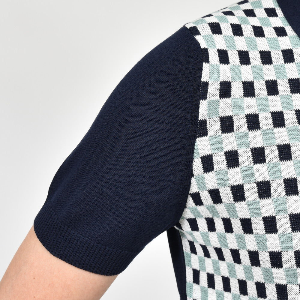 ZANONE（ザノーネ） ハイゲージクレープコットンマルチチェックS/Sニットポロ POLO MC/SLIM FIT/813184/ZM356/16402