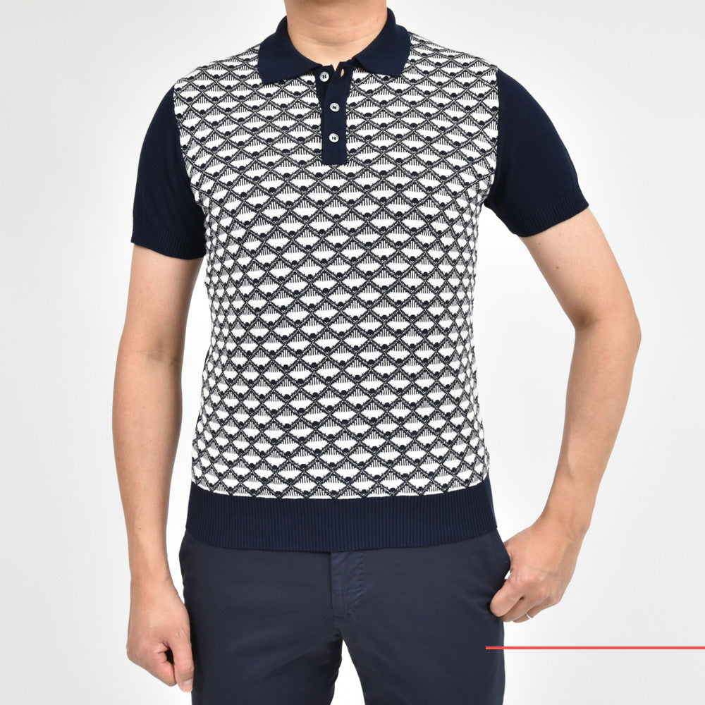 ZANONE（ザノーネ） ハイゲージクレープコットンジャガードS/Sニットポロ POLO MC/SLIM FIT/913184/ZM355/16401