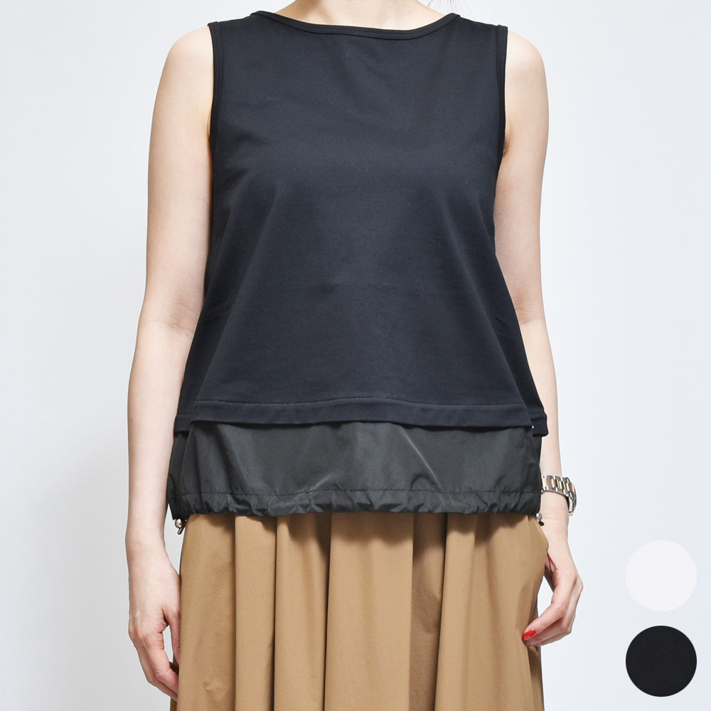 HERNO(ヘルノ)<BR>JG000225D CHIC COTTON JERSEY ＆ NEW TECHNO TAFFETA ノースリーブ
