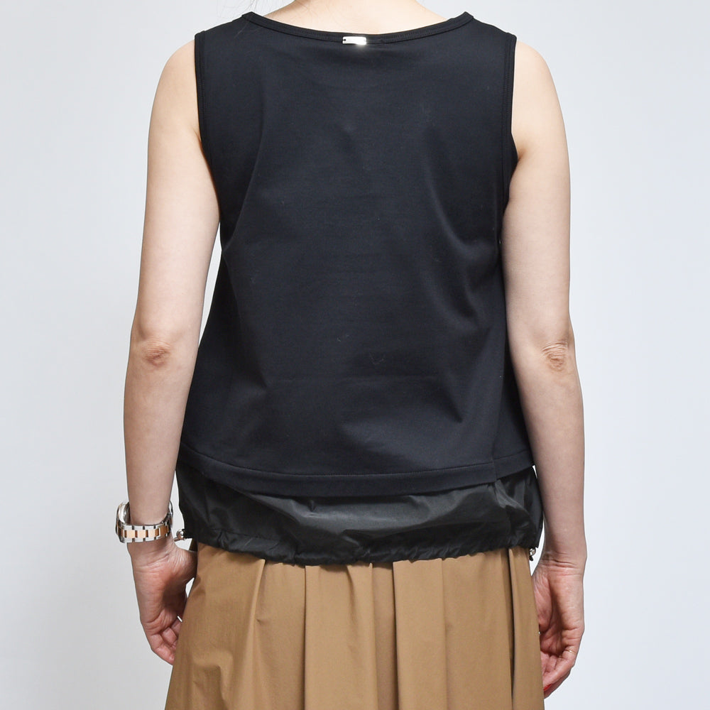 HERNO(ヘルノ)<BR>JG000225D CHIC COTTON JERSEY ＆ NEW TECHNO TAFFETA ノースリーブ