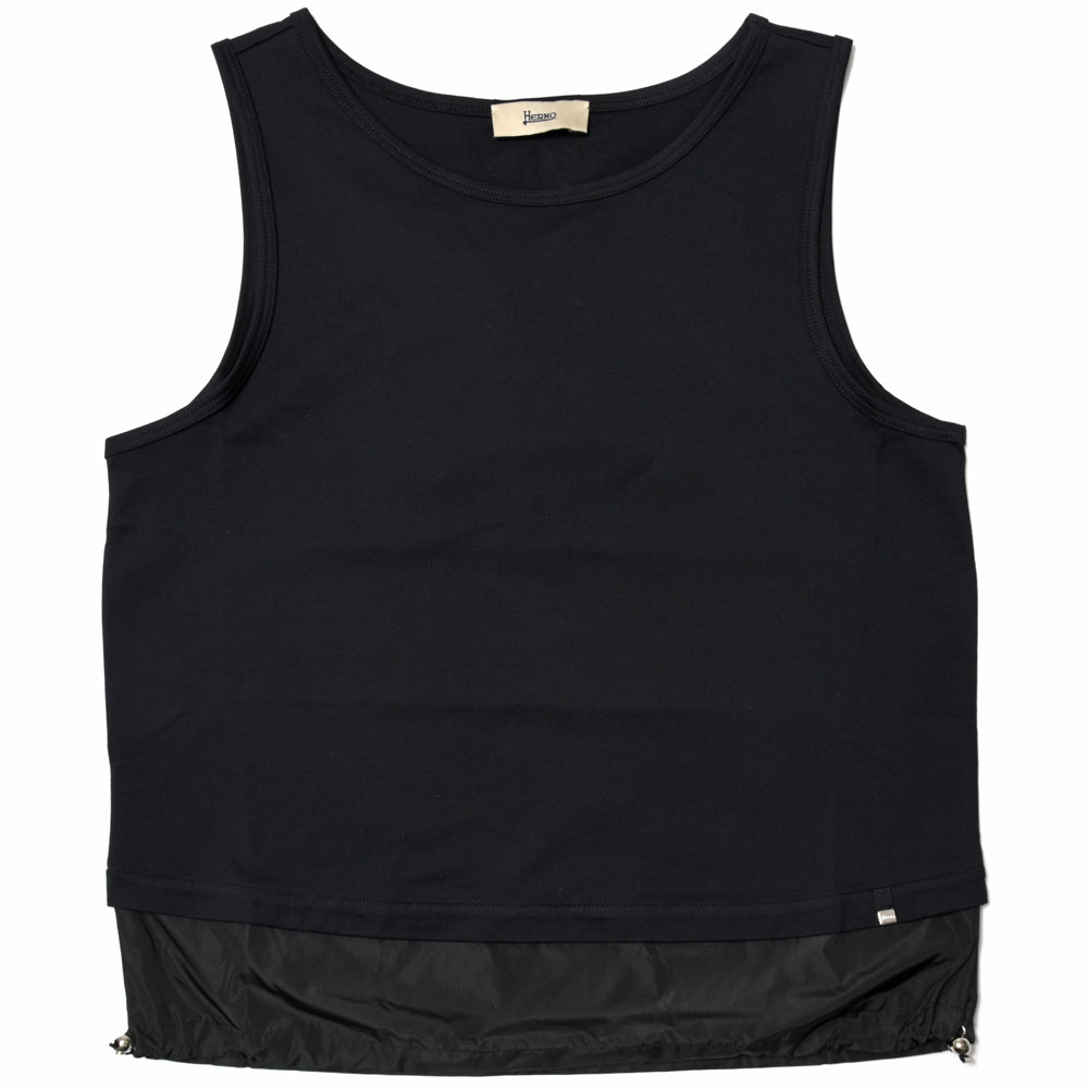 HERNO(ヘルノ)<BR>JG000225D CHIC COTTON JERSEY ＆ NEW TECHNO TAFFETA ノースリーブ