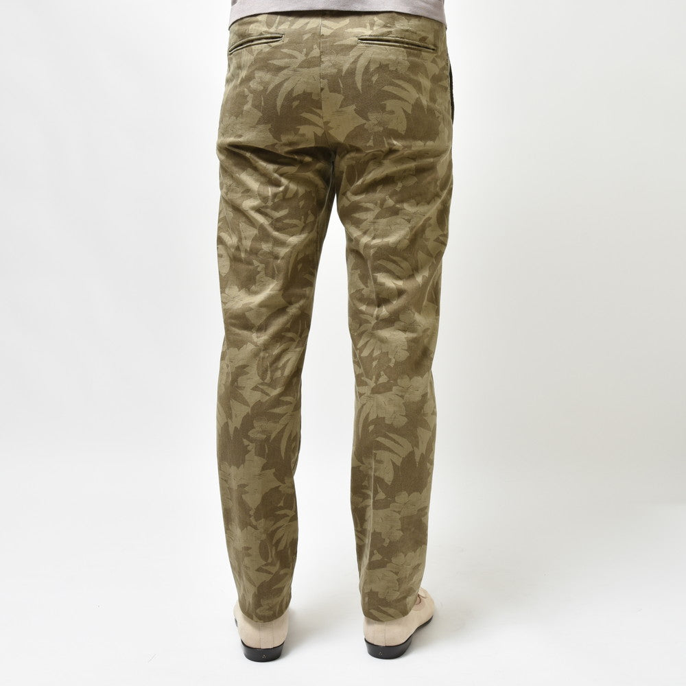 INCOTEX SLACKS（インコテックス スラックス） SLIM FIT ストレッチコットンヘリンボーンボタニカルプリントシャーリングテーパードパンツ 12S166-90914/11511