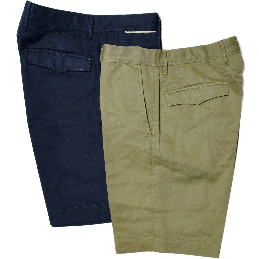 INCOTEX SLACKS（インコテックス スラックス） REGULAR FIT ウオッシュドリネンコットンギャバジンショーツ 15S206-90906/12502