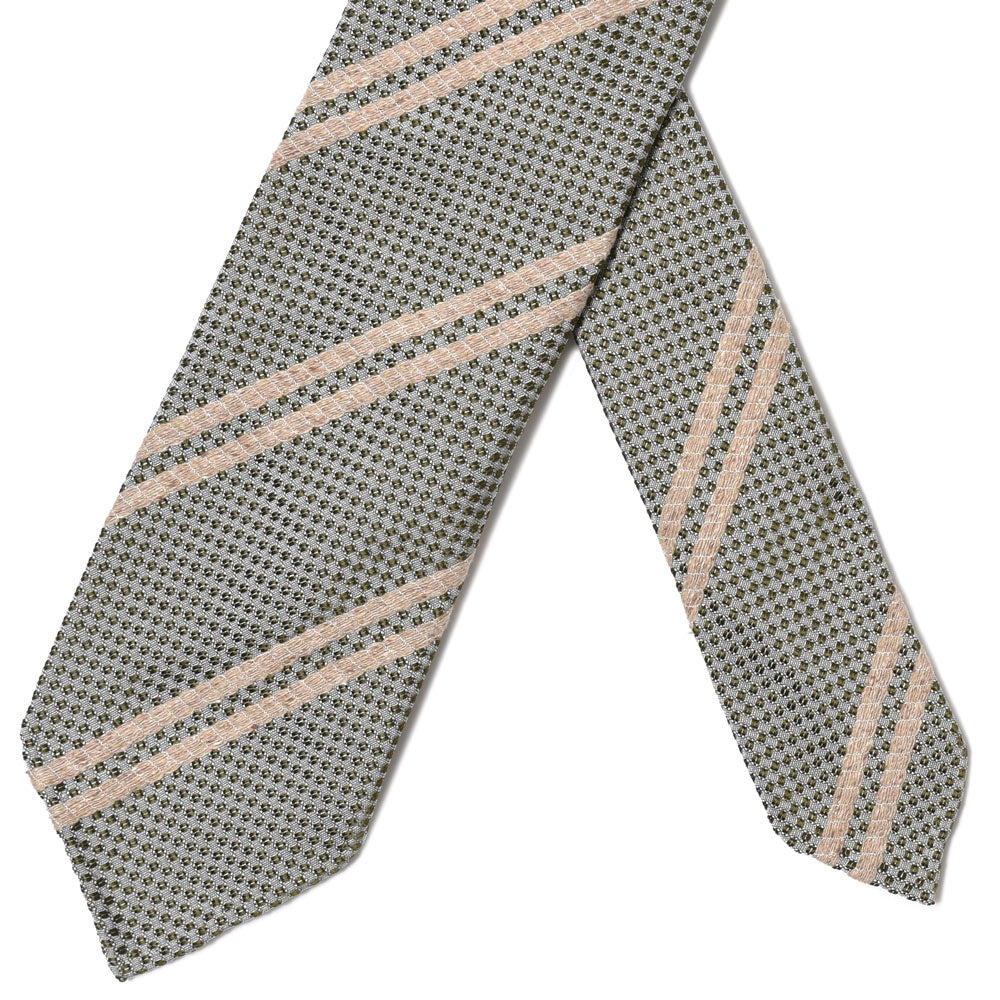 TIE YOUR TIE（タイ ユア タイ） シルクジャガードドット×ストライプセッテピエゲタイ 15966Y