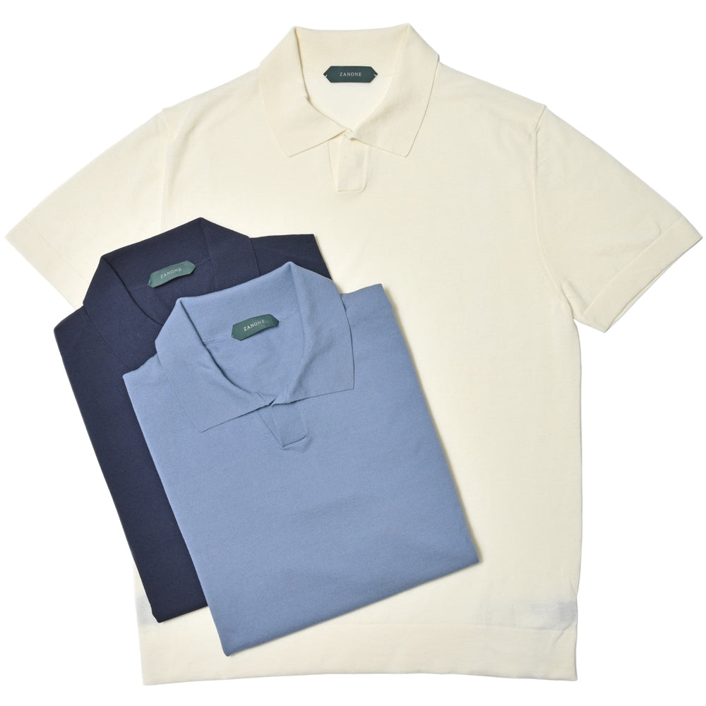 ZANONE（ザノーネ） 16ゲージコットンシルクS/Sスキッパーポロニット POLO MC/SLIM FIT/813193/ZM371 16405